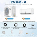 18000 BTU Mini Split Air Conditioner with Cooling / Heating 21 SEER2 230V Energy Ductless AC Unit Cools Rooms Up to 1250 Sq.Ft