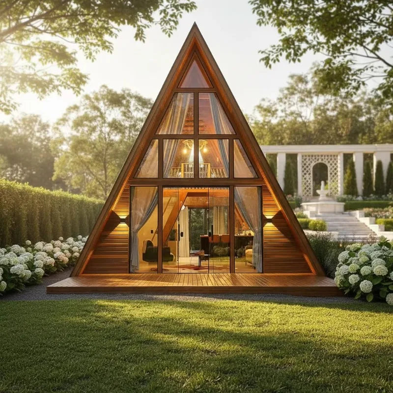 Triangle A Frame Portable Cabin House Modular Wooden Tiny Home Luxury Outdoor Living