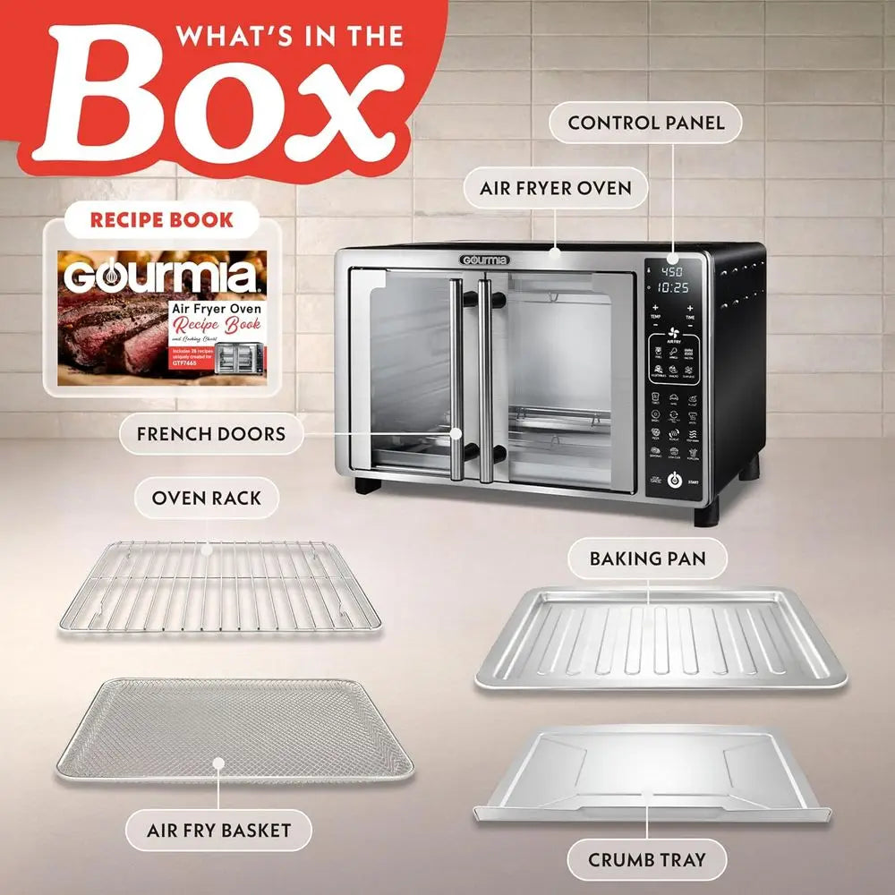 6-Slice Toaster Oven with LED Display, 19 Presets, Stainless Steel