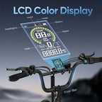20" Fat Tire Step-Thru Electric Bike, 48V 500W Peak Motor Removable 13Ah Battery E-Bike, Max 45km/h, Shimano 7-Speed, Dual Disc Brake Front Suspension City Commuter Ebike, LCD Color Display, 60km Pure Electric Range, 100km Pe