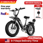 1500W Peak 20" Fat Tire Step-Thru Electric Bike, 7-Speed All Terrain Commuter Ebike, 48V 20Ah Removable Battery for Adults EK12 & EK8