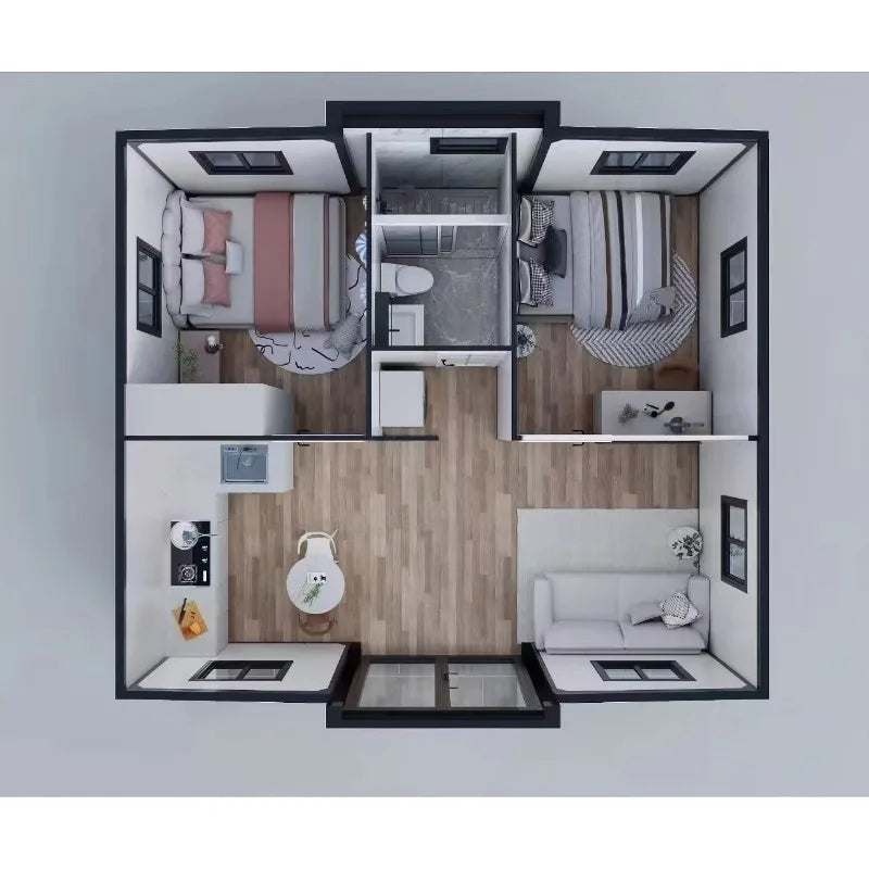 Prefabricated Container House Expandable Tiny Home Portable Foldable 20ft 40ft Mobile Modular Bedroom Workshop Entry Hall