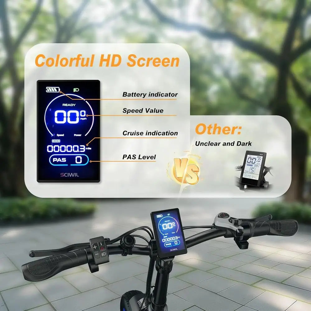 48V 20AH Removable Battery Electric Bike - 1000W, 80-Mile Range, 20 Tires for Adults
