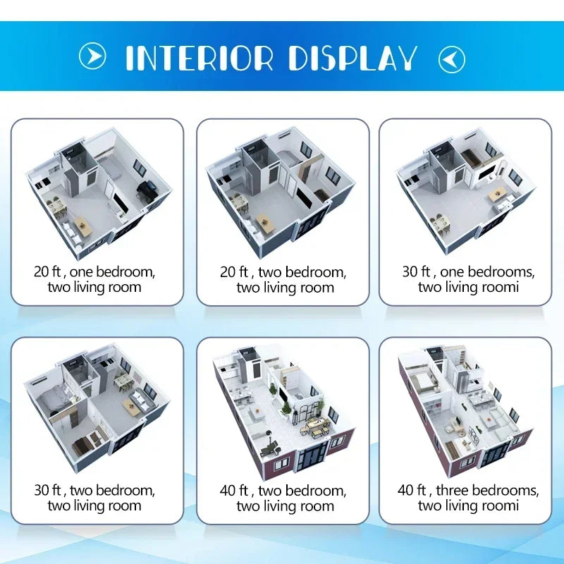 Customized China 20FT 40FT Container Modular House Expandable Prefab Prefabricated Mobile Home 3 4 5 Bedroom Modern Tiny Granny