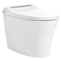 Smart toilet with Built-in Heated Seat, One Piece Elongated Modern Toilet with Adjustable Temp Heated Seat, Auto Flush, Dual Flush Toilet 1/1.28 GPF, Foot sensor Flush, White Night Light,Knob Control