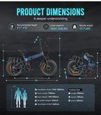 SAMEBIKE RS-A02Pro Folding Fat Tire Electric Bike 1000W All Terrain Snow Mountain Ebike For Adults 48V 15Ah High Capacity Battery Dual Suspension Off Road Adventure Bicycle