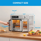 French Door Toaster Oven Air Fryer Combo, 10-in-1 26.4 QT Countertop Oven with 25% Faster Cooking and 90% Less Oil, Stainless