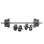 105 Pound Barbell Weight Set for Home Gym Adjustable Weight Set with Two Dumbbell Bars and Full 6 Ft Bar, Black