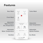 ® SB-100R Electric Smart Bidet™ Seat for Elongated Toilets with Remote Control, Stainless Steel Nozzle with Removable Nozzle Cap