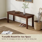 Rustic 59 Wooden Dining Table with 4 Chairs & Bench, Space-Saving 6-Piece Set in Walnut