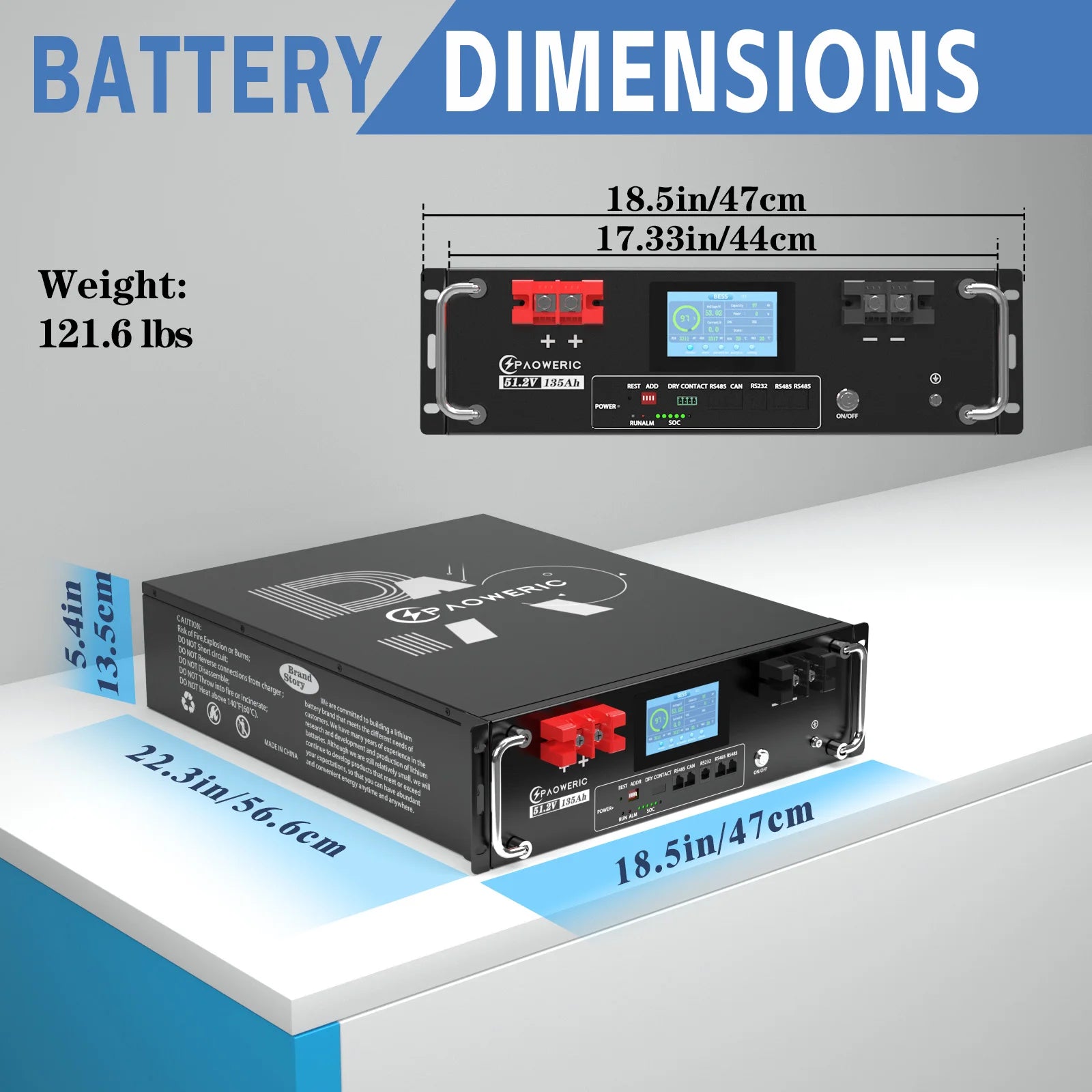 51.2V 135Ah Rack Mount LiFePO4 Battery Smart APP LCD Screen Lithium Iron Phosphate Battery For Solar Energy Storage Off-Grid System