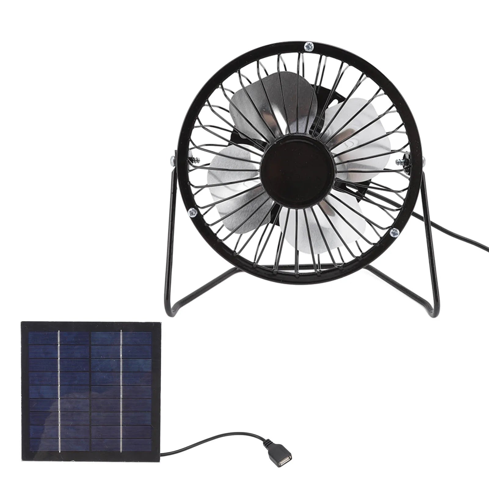 DC5v 2.5w Photovoltaic Solar Panel Set with Portable USB Cooling Fan Ventilation System For Greenhouses Trailers RVs