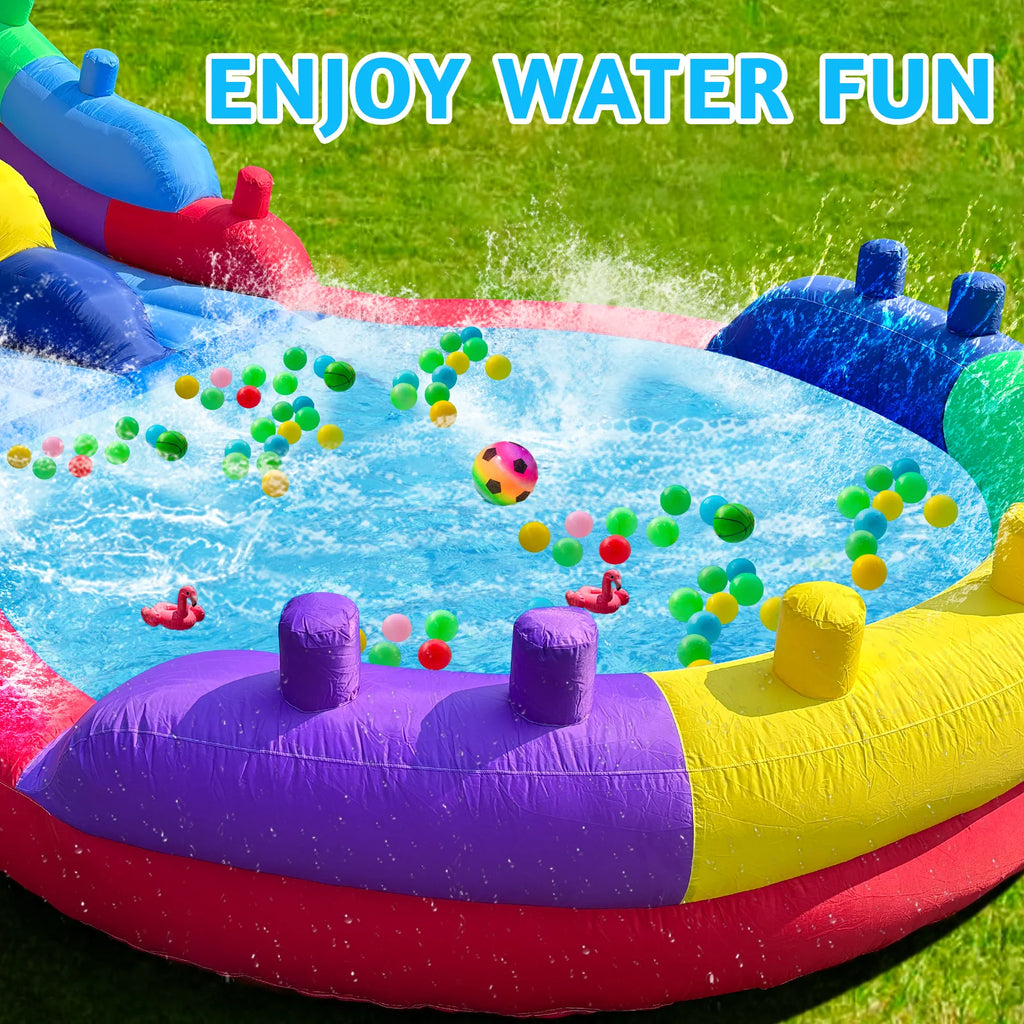 Giant Inflatable Water Slide For Kids Durable Oxford Cloth Summer Backyard Water Park With Splash Pool Children’s Summer Fun
