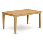 7-Piece Oak Dining Table Set with 6 Chairs, 36x60 Inch