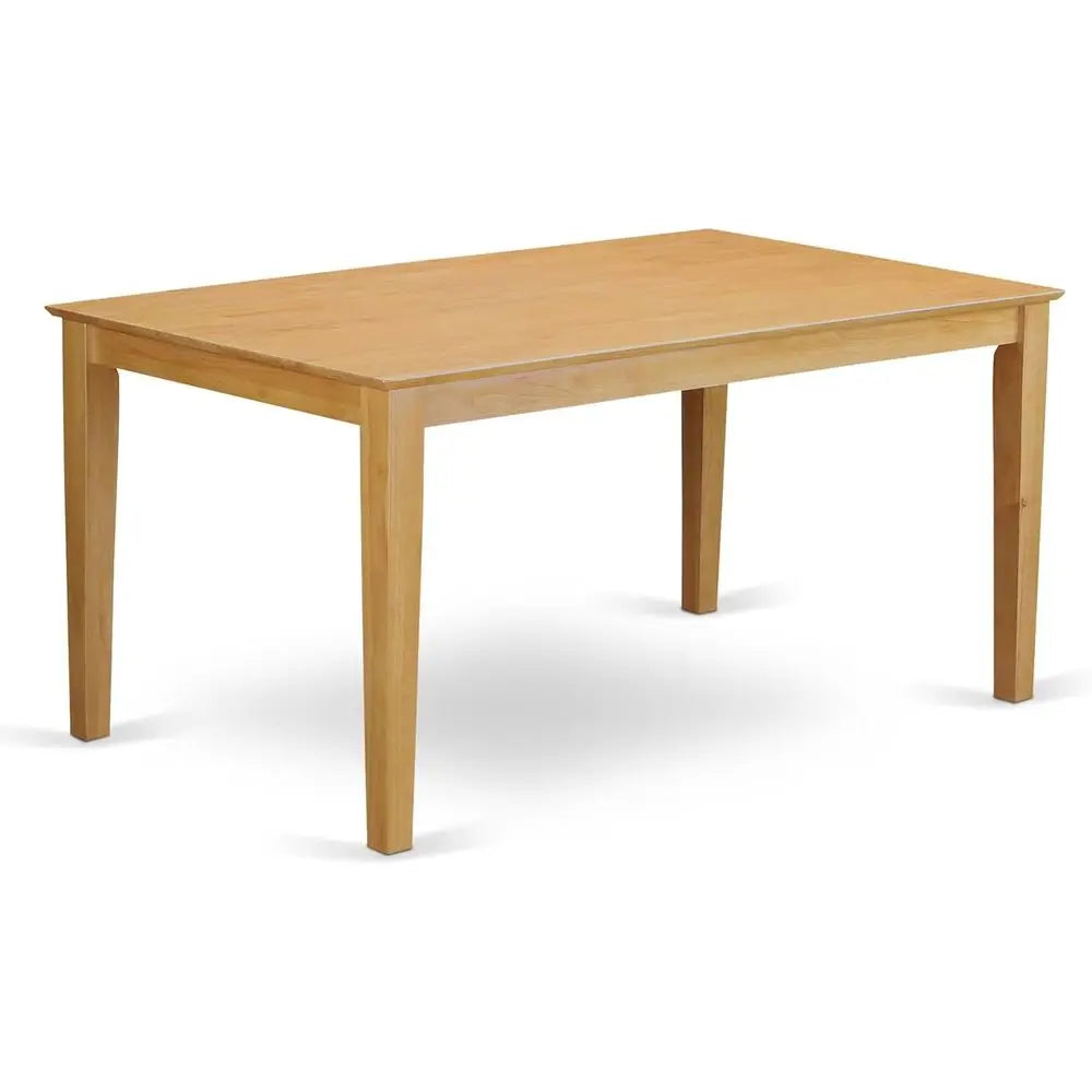 7-Piece Oak Dining Table Set with 6 Chairs, 36x60 Inch