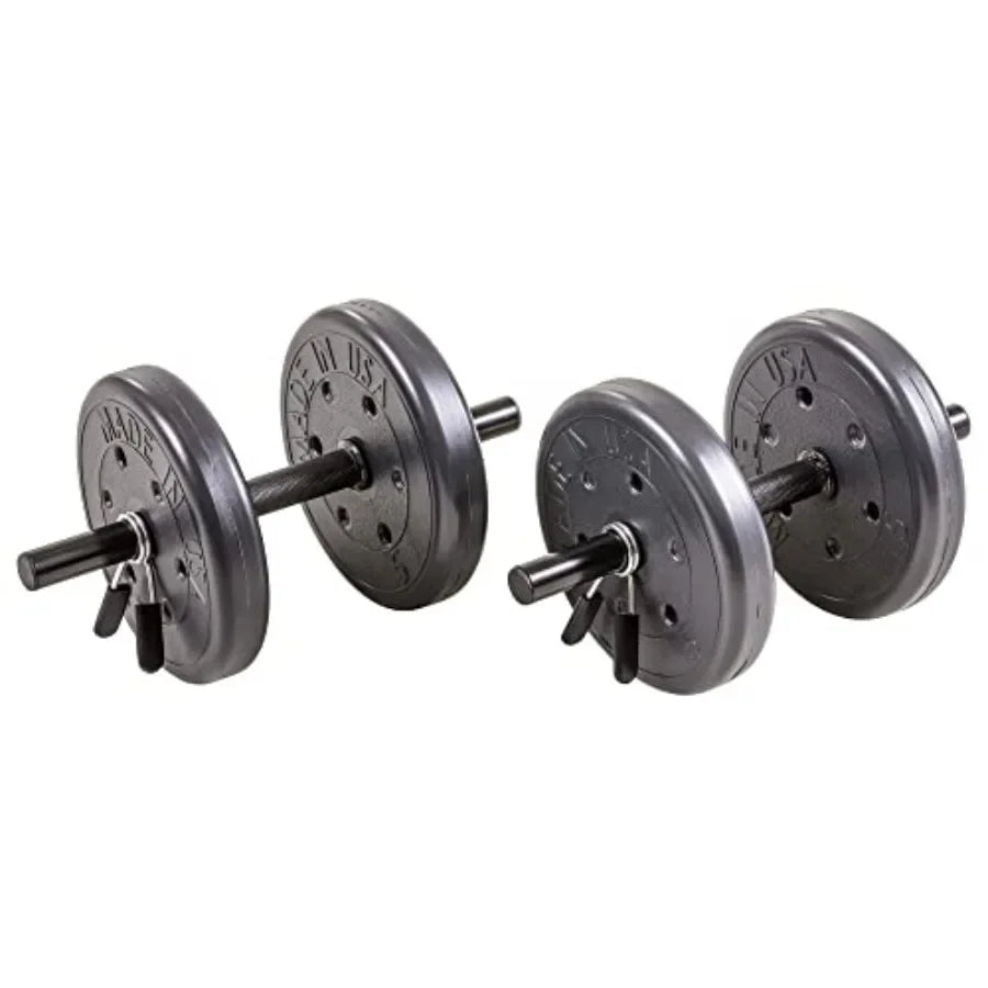 105 Pound Barbell Weight Set for Home Gym Adjustable Weight Set with Two Dumbbell Bars and Full 6 Ft Bar, Black