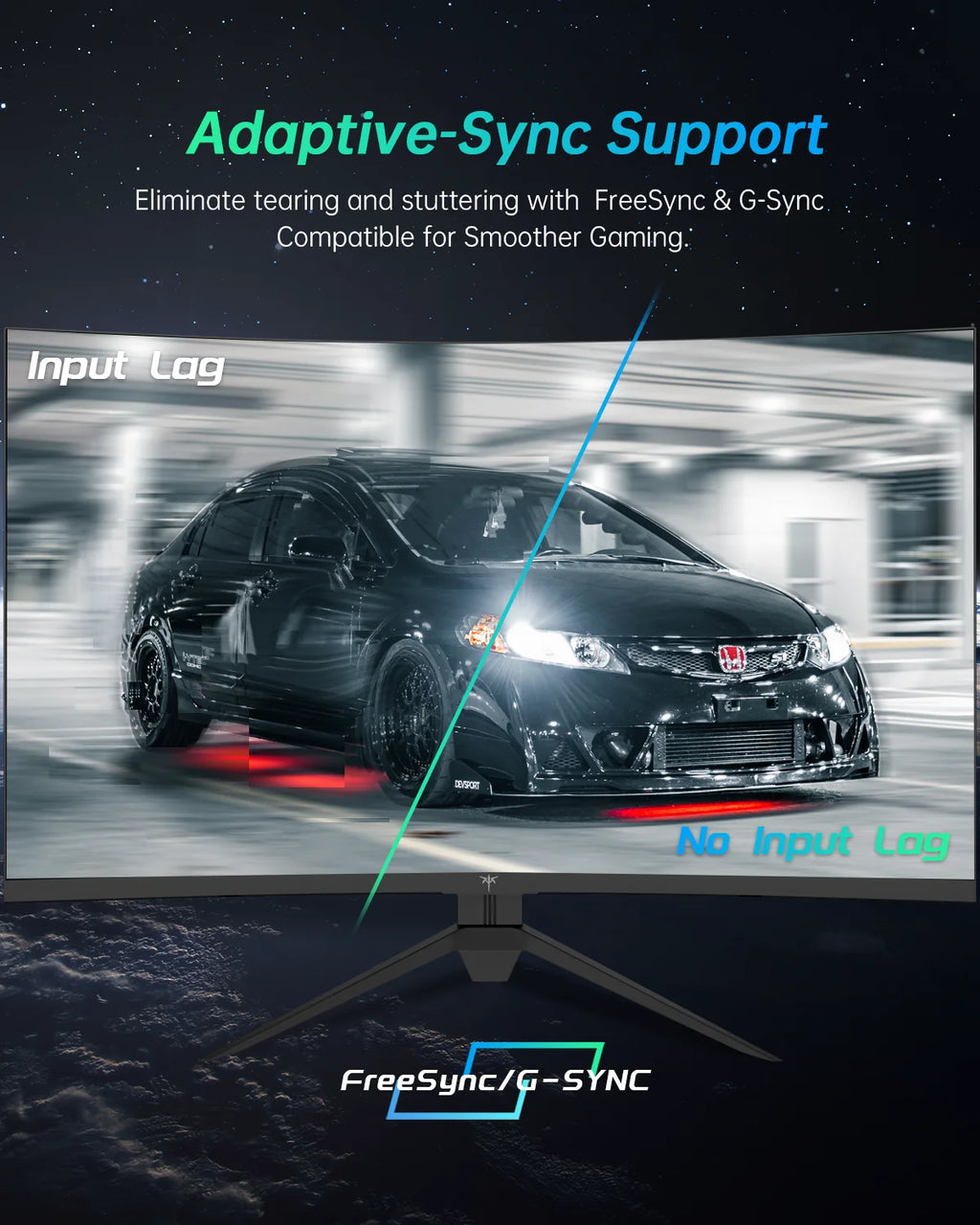 KTC 32 Inch Curved Monitor VA 1500R, 2K QHD 1440P@180Hz Gaming Monitor, 1ms MPRT, FreeSync Premium, G-Sync, HDR10, 122%sRGB, VES