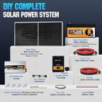 ECO-WORTHY 1200W Lithium Battery Solar System Off Grid:6pcs 195W Solar Panels+2Pcs 12.8V 280Ah Battery+60A MPPT+3000W Inverter