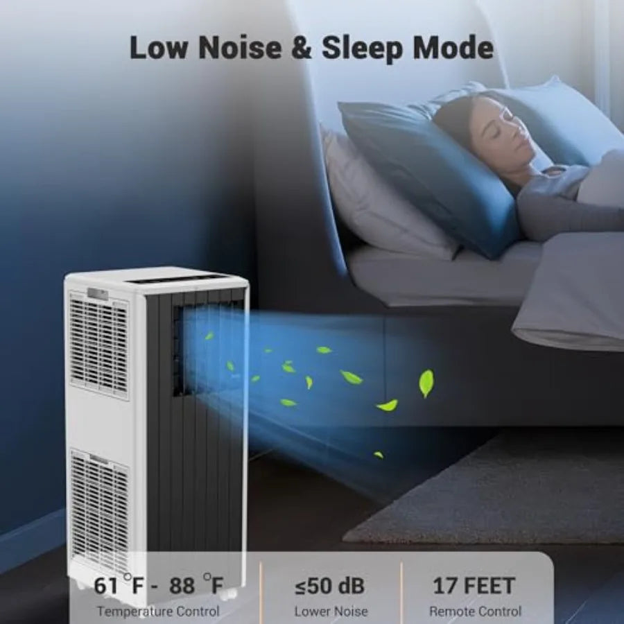 8, 000 BTU Portable Air Conditioners, 4-in-1 AC Unit with Cool, Fan, Dehumidifier and Sleep Mode, Up to 350 Sq.Ft, Quiet Operat