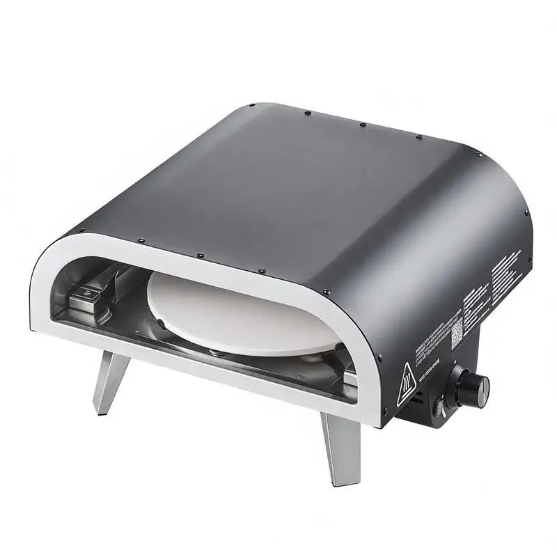 Outdoor Pizza Oven, 12 in Propane Gas Pizza Maker, Portable Pizza-Cooker with  Electric Rotation, Thickened Pizza-Stone, Carry Bag, Propane Pizza-Oven for Outside Backyard Patio Camping, Black