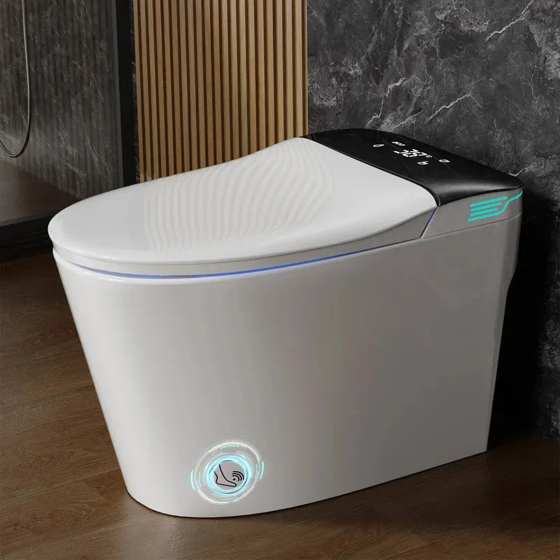 Elongated Smart Toilet with Bidet Built in, Foam Dispenser, Instant Warm Water, One-Piece Toilet with Dual Auto Flush in 1.28GPF