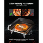 Outdoor Pizza Oven, 12 in Propane Gas Pizza Maker, Portable Pizza-Cooker with  Electric Rotation, Thickened Pizza-Stone, Carry Bag, Propane Pizza-Oven for Outside Backyard Patio Camping, Black