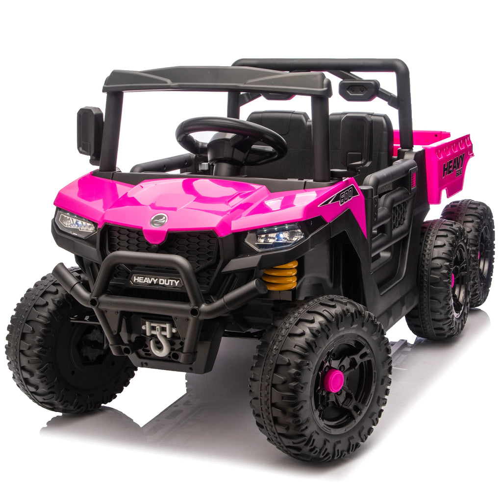 24V 440W Kids Ride on Electric Tractor with Parent Remote Control Suspension Bluetooth Music 1.86-3.41MPH for Kids Pink