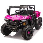 24V 440W Kids Ride on Electric Tractor with Parent Remote Control Suspension Bluetooth Music 1.86-3.41MPH for Kids Pink