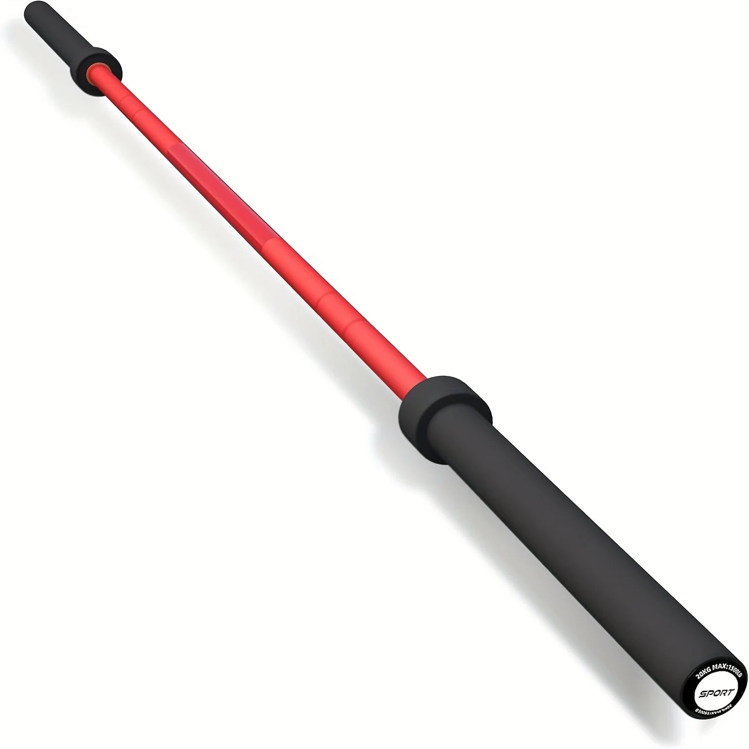 45 Lbs Barbell, 7 Ft Bar For Weightlifting And Power Lifting, 2 Inch Weight Bar For Squats, Deadlifts, Presses, Rows And Curls, 1500 Lbs Weight Capacity Barbell Bar, Red And Black