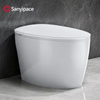 Sanyipace High-end 1000 Gram MaP Smart Toilet Seat and Bidet Extended Elliptical Shape Ergonomic Milky White Design ADA Height with Instant Heating Warm Water Auto Toilet