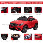 12V Kids Ride on Electric Car with Parent Remote Control Suspension LED Lights Music Player for Kids Red