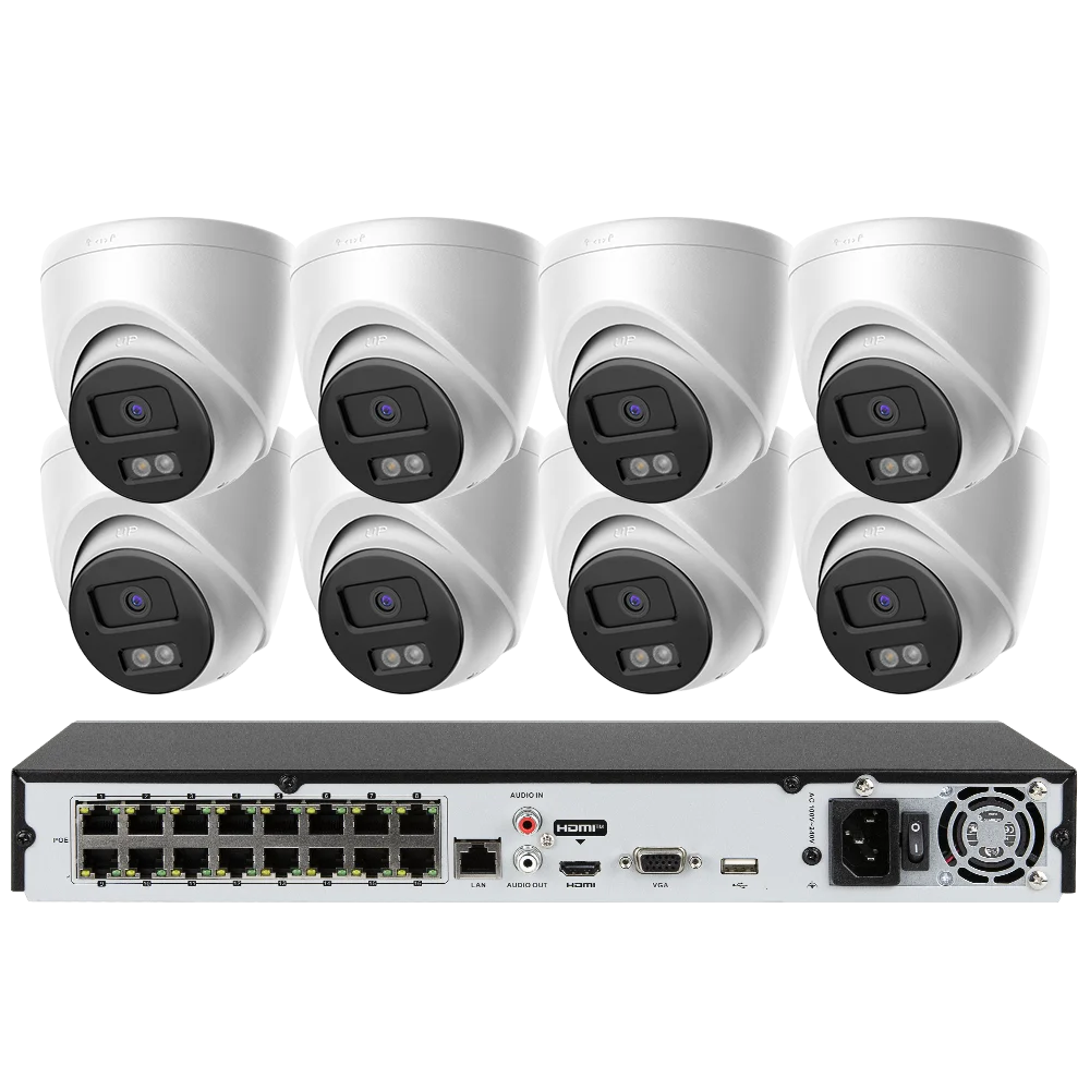 Hikvision 16ch POE Acusense NVR 4K IP Security Camera System Surveillance DS-7616NI-Q2-16P with DS-2CD1383G2-LIUF Indoor Outdoor