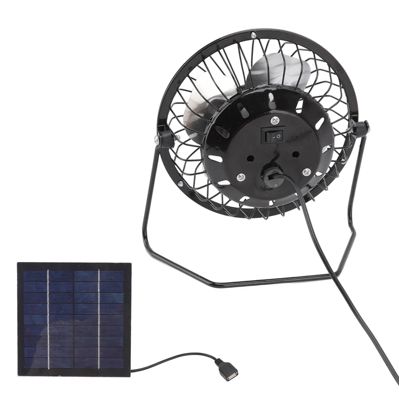 DC5v 2.5w Photovoltaic Solar Panel Set with Portable USB Cooling Fan Ventilation System For Greenhouses Trailers RVs