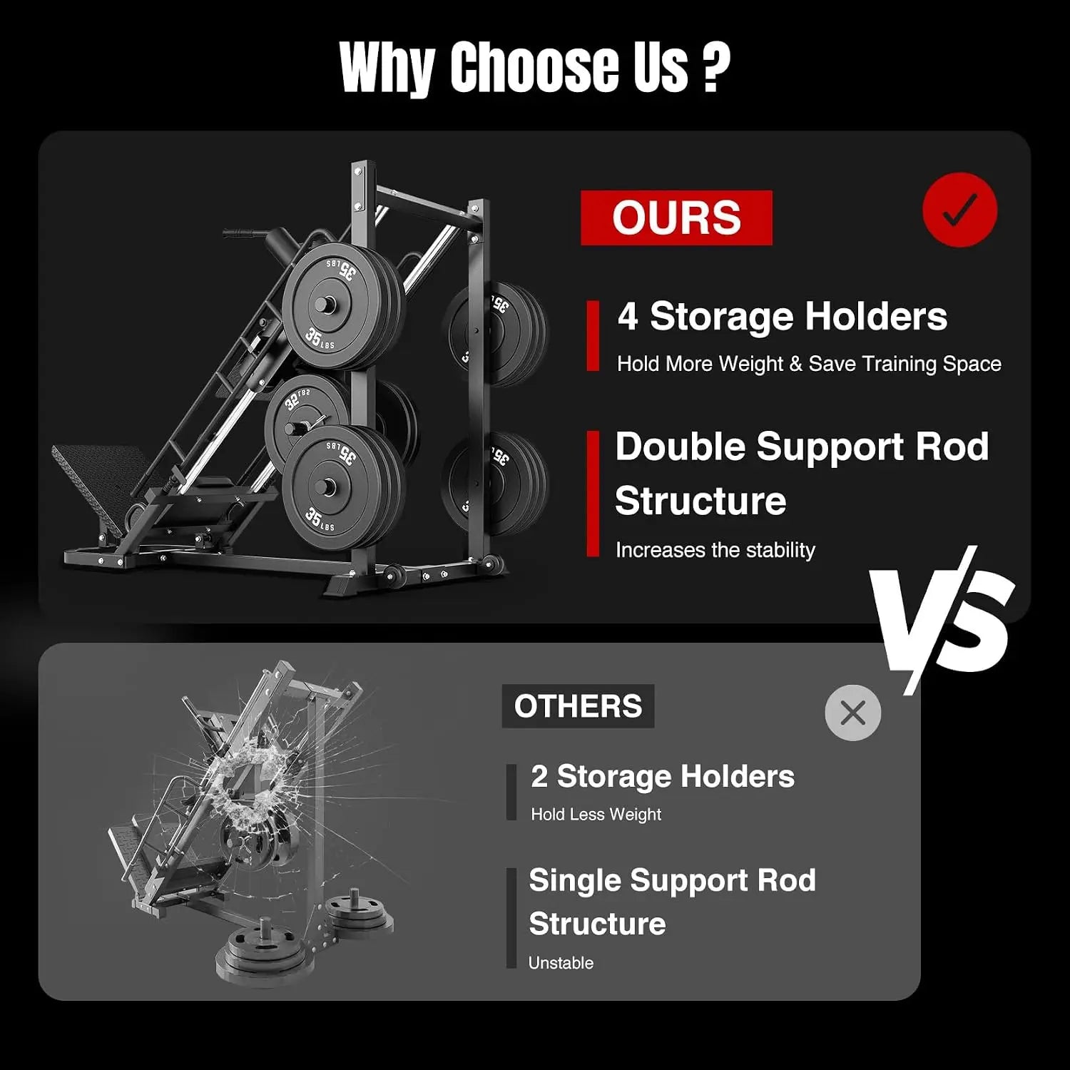 Dripex Leg Press Machine, Hack Squat Machine, Professional Leg Press Machines for Home Gym with 4 Weight Plate Storage Holders, Transport Wheels for Full Lower Body Workout-Weight Plates Not Included