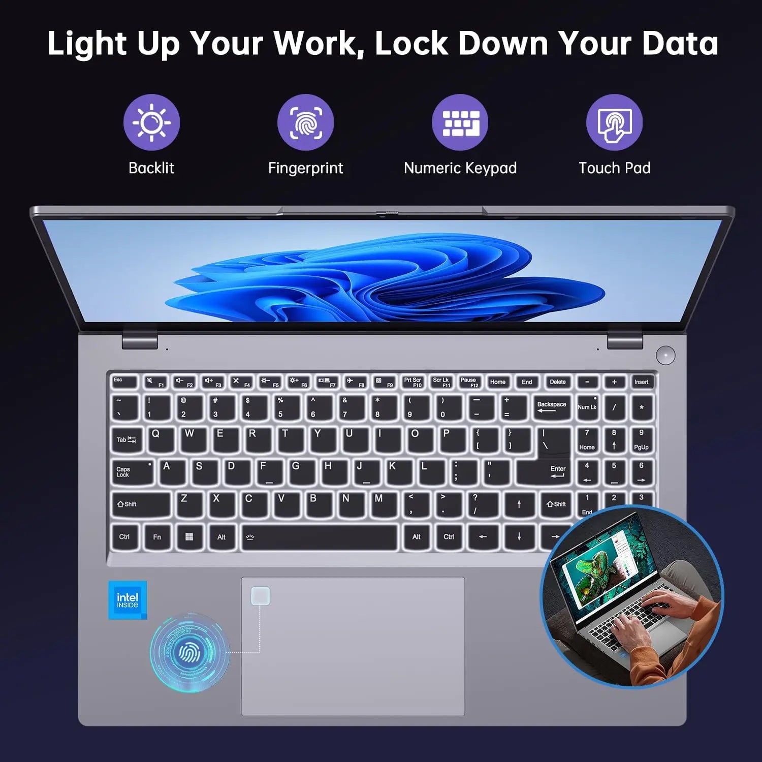15.6" FHD IPS Business Laptop, Intel i5-12450H (8-Core) Portable Student Laptop, 16GB RAM 1TB PCIe SSD, Backlit KB, Fingerprint, WiFi6, USB-C/HDMI Notebook Computer for School, Home Office, Grey