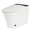 Heated Seat Smart Toilet, One Piece Toilet, Automatic Flush Tankless Toilet without Bidet, with Foot sensor Flush, Blue Night Light, Knob Control, Power Outage Flushing, Soft Close Cover,White