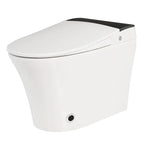 Heated Seat Smart Toilet, One Piece Toilet, Automatic Flush Tankless Toilet without Bidet, with Foot sensor Flush, Blue Night Light, Knob Control, Power Outage Flushing, Soft Close Cover,White