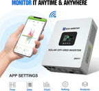 ECO-WORTHY Home Power Backup Station, 5120Wh 48V 100Ah Wall-Mount LiFePO4 Battery with Conduit Box, Bluetooth & WiFi + 5000W Solar Inverter Charger, Fast Charge, Home Backup & Solar System