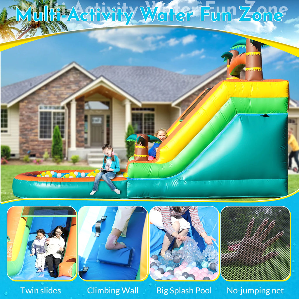 21ft Giant Commercial PVC Inflatable Water Slide Bounce House Pool With Blower commercial  Children's playground water slide