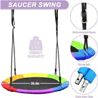 35" Swing Set with Stand, 32mm Steel Frame, X-Base, 330lbs Capacity, Suitable for Both Indoor and Outdoor Use