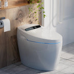 Smart Toilet with Tankless Bidet Wash, Auto Open Lid, 1.28 Gallons Auto Dual Flush, Heat Seat, Warm Wash/Dryer, Soft Closing