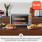 Compact Air Fryer Oven with 5 Air Fry Modes, Crispy Reheat & Element IQ for Even Cooking, Brushed Stainless Steel