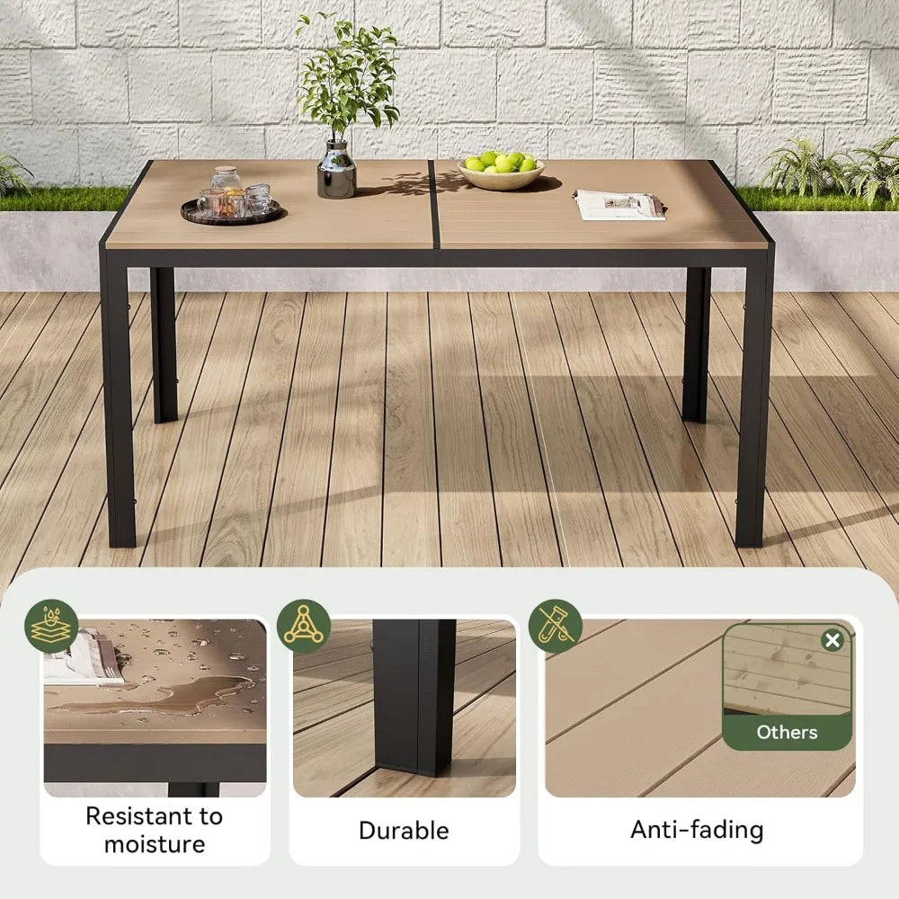 7-Piece Outdoor Dining Set for 6, Textilene Chairs & Metal Table, Perfect for Backyard, Garden, Poolside