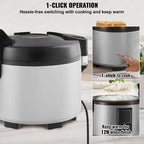 Commercial Rice Cooker, 70-Cup Rice Cooker, 15.85 Qt / 15 Liter Large Rice Cooker and Warmer with Nonstick Inner Pot, Fast Cooking and 12-Hour Keep Warm, with Rice Cup and Paddle, for Restaurant