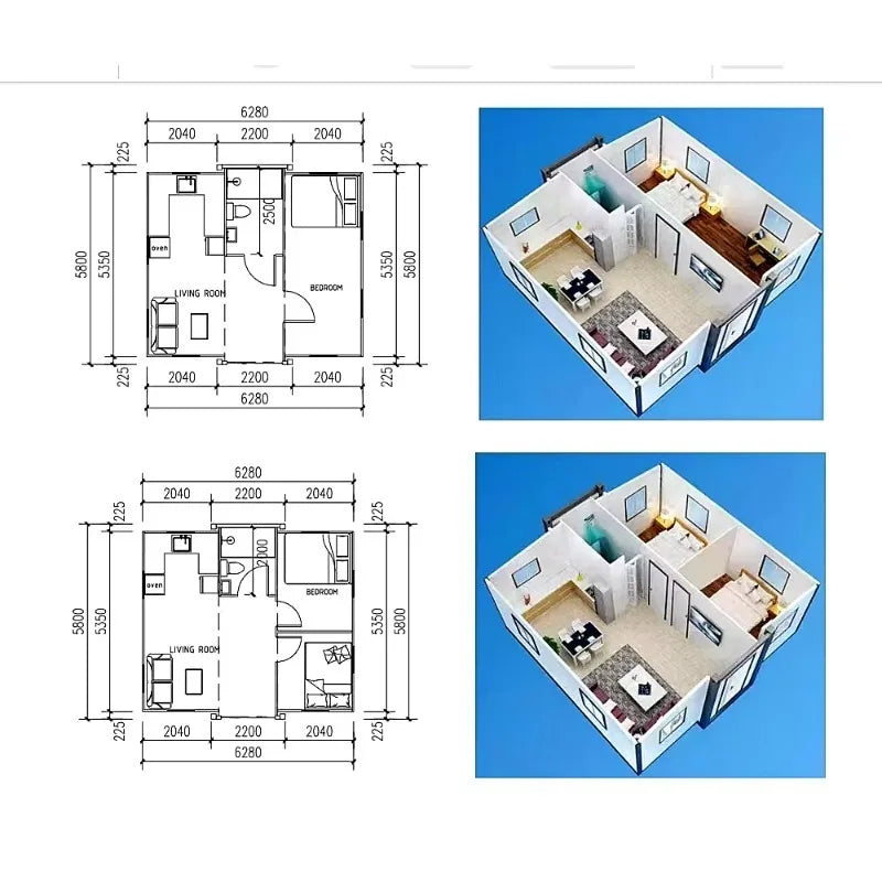 Prefabricated House 2 3 Bedroom With Furniture Portable Foldable House Mobile Tiny Home for Sale 20ft Expandable Container House