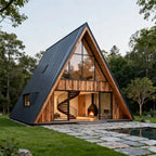 Portable Triangle A Frame Cabin House Modular Tiny Home Wooden Luxury Outdoor Living