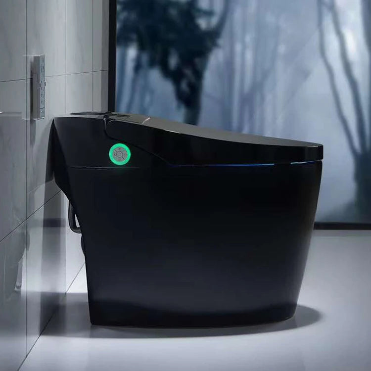 Western Matte Black Color One Piece Ceramic Modern Bathroom Electric Bidet Automatic Smart Wc Intelligent Toilet