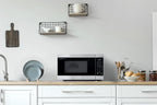 900W 0.9 Cu Ft Countertop Microwave with Turntable, Stainless Steel