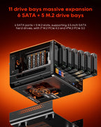 AOOSTAR WTR MAX Mini PC AMD Ryzen 7 PRO 8845HS Barebone Mini Desktop Computer 6HDD 5SSD NAS Home Server Business Office Mini Hos