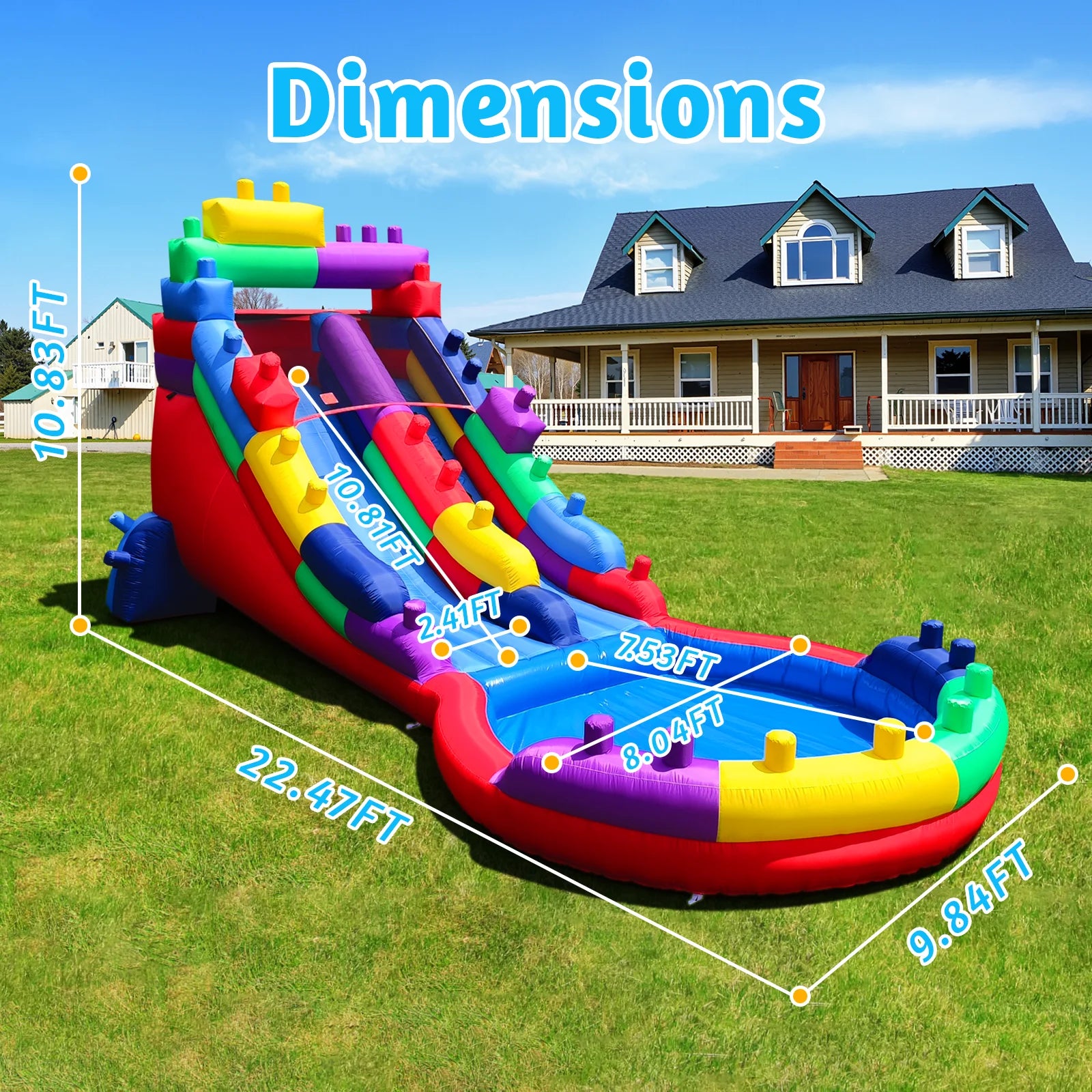 Giant Inflatable Water Slide For Kids Durable Oxford Cloth Summer Backyard Water Park With Splash Pool Children’s Summer Fun